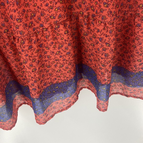 Mossimo Supply Company rust color ditzy print tiered boho baby doll sun dress - Picture 8 of 16